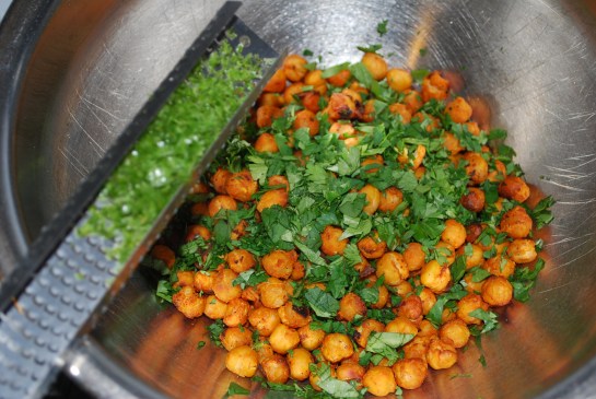 Add lime zest, tiny pinch of salt and chopped cilantro