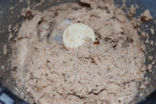 Pulse/blend until it reaches a dough-like consistency