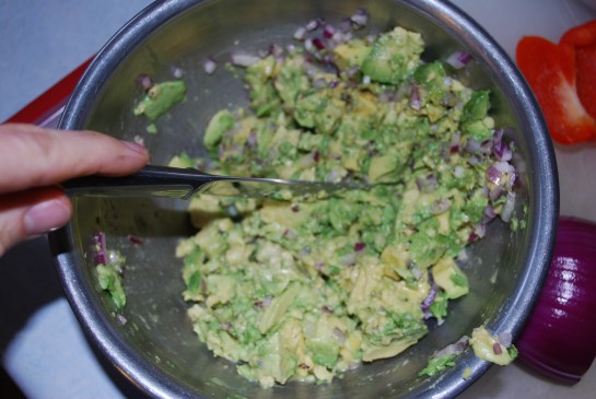 Combine with a knife